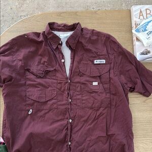 Columbia Burgundy Outdoor Shirt
